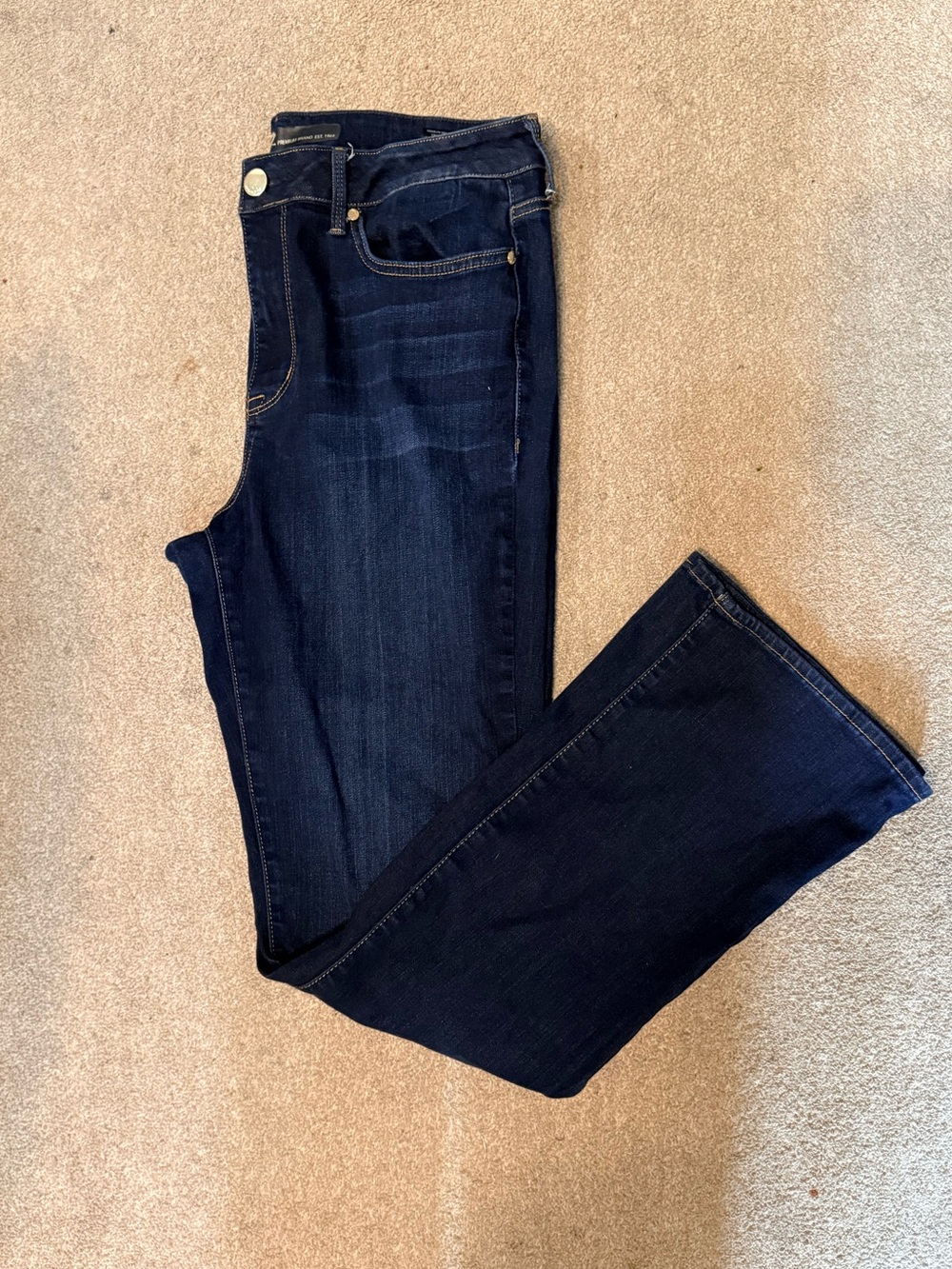 Seven7 Dark Wash Mid Rise Micro Boot Jeans Size 16